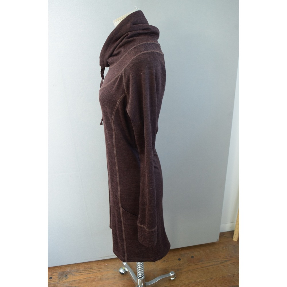 Kuhl Lea Dress Small Brown Cowl Neck Long Sleeve Pockets Outdoors Women Hiking - Picture 2 of 5
